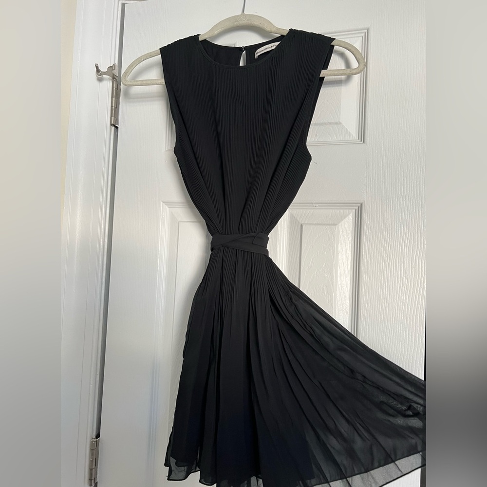 Abercrombie Black Pleated Mini Dress